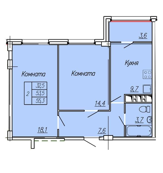 5 этаж 2 комнатная-3