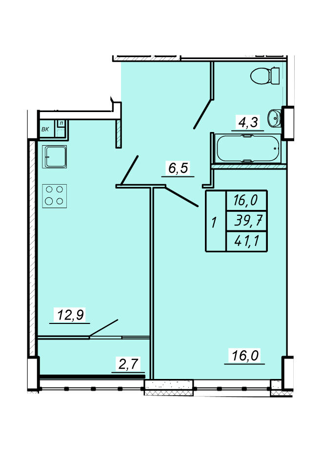 1 этаж 1 комнатная - 2